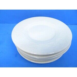 Tabletops Unlimited Battenburg Lace 6 1/4" Plates Saucers  Bundle of 5